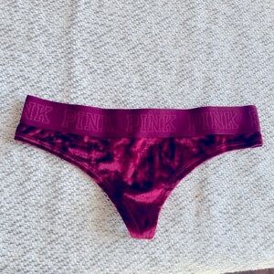 {Victoria Secret} PINK Velvet Mesh Extra Low Rise Thong